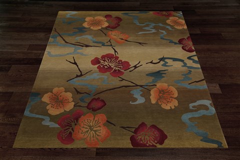 Modern Green Square Hand Knotted 10 X 10  Area Rug 151-18553 Image 1
