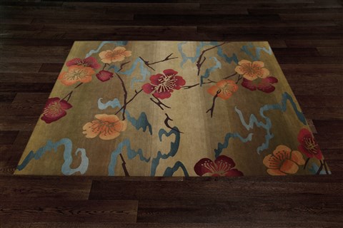 Modern Green Square Hand Knotted 10 X 10  Area Rug 151-18553 Image 9