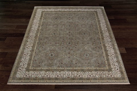 Jaipur White Square Hand Knotted 90 X 100  Area Rug 151-18555 Image 4