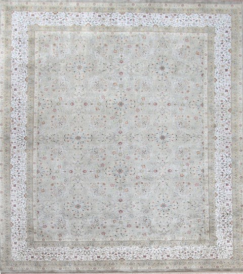 Jaipur White Square Hand Knotted 90 X 100  Area Rug 151-18555 Image 0