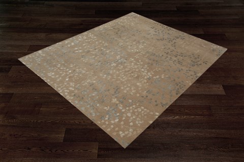 Modern Brown Square Hand Knotted 10 X 10  Area Rug 151-18558 Image 2