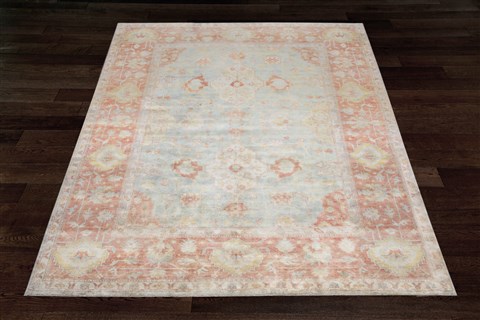 Chobi Blue Square Hand Knotted 10 X 10  Area Rug 151-18559 Image 1