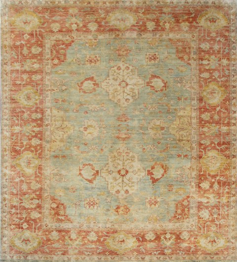 Chobi Blue Square Hand Knotted 10 X 10  Area Rug 151-18559 Image 0