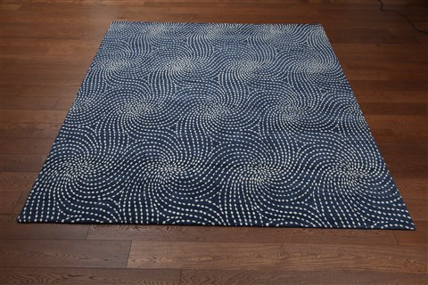 Modern Blue Square Hand Knotted 10 X 10  Area Rug 151-18561 Image 1