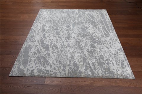 Modern Grey Square Hand Knotted 10 X 10 Area Rug 151-18563 Image 1
