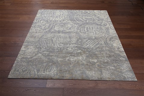 Modern Grey Square Hand Knotted 10 X 10  Area Rug 151-18564 Image 4