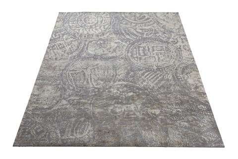 Modern Grey Square Hand Knotted 10 X 10  Area Rug 151-18564 Image 2
