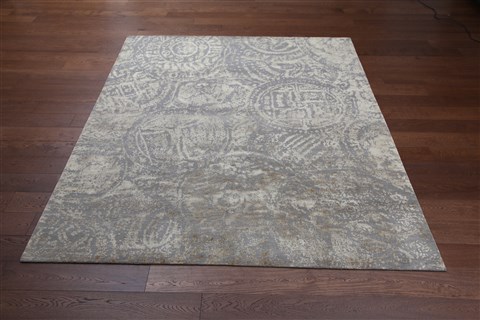 Modern Grey Square Hand Knotted 10 X 10  Area Rug 151-18564 Image 5