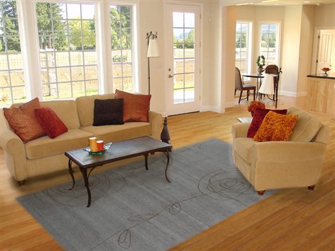 Modern Grey Hand Knotted 80 X 100  Area Rug 151-18565 Image 4