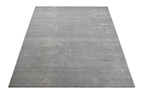 Modern Grey Hand Knotted 80 X 100  Area Rug 151-18565 Image 6