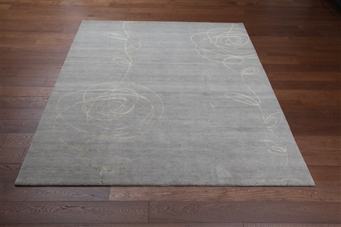 Modern Grey Hand Knotted 80 X 100  Area Rug 151-18565 Image 7