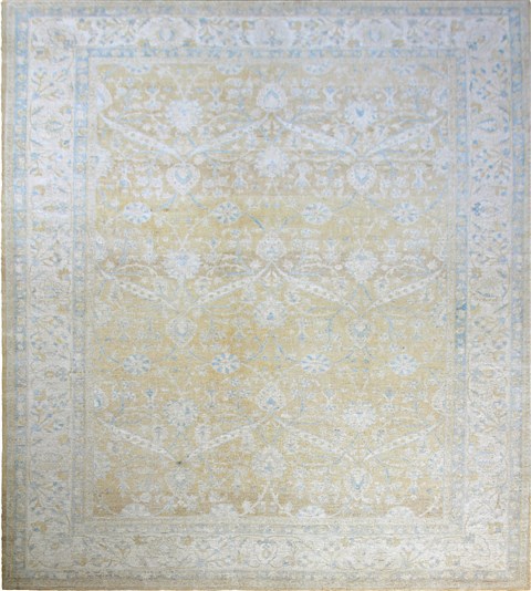 Chobi Yellow Hand Knotted 100 X 137  Area Rug 151-18571 Image 0