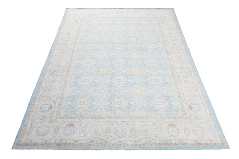Chobi Blue Square Hand Knotted 10 X 10  Area Rug 151-18572 Image 2