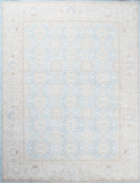 Chobi Blue Square Hand Knotted 10 X 10  Area Rug 151-18572 Image 0