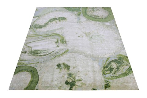 Modern Green Hand Knotted 80 X 100  Area Rug 151-18575 Image 6
