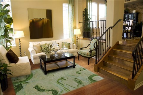 Modern Green Hand Knotted 80 X 100  Area Rug 151-18575 Image 3