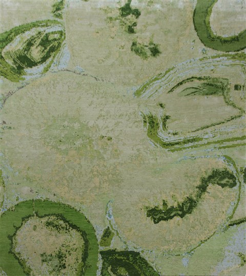 Modern Green Hand Knotted 80 X 100  Area Rug 151-18575 Image 0