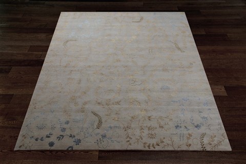 Modern Brown Square Hand Knotted 10 X 10  Area Rug 151-18579 Image 1