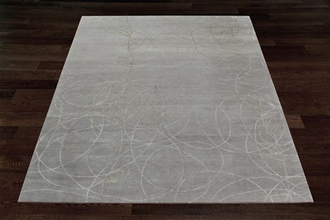 Modern Grey Square Hand Knotted 10 X 10  Area Rug 151-18580 Image 6