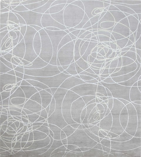 Modern Grey Square Hand Knotted 10 X 10  Area Rug 151-18580 Image 0