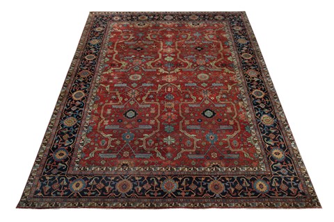Chobi Red Square Hand Knotted 10 X 10  Area Rug 151-18581 Image 1