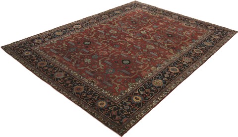 Chobi Red Square Hand Knotted 10 X 10  Area Rug 151-18581 Image 4