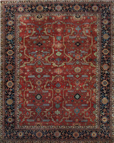 Chobi Red Square Hand Knotted 10 X 10  Area Rug 151-18581 Image 0