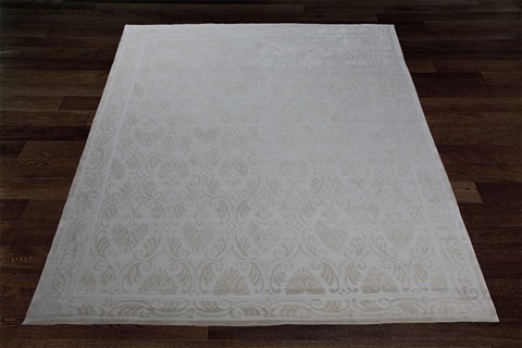 Indo-Nepal Grey Hand Knotted 100 X 140  Area Rug 151-18582 Image 6