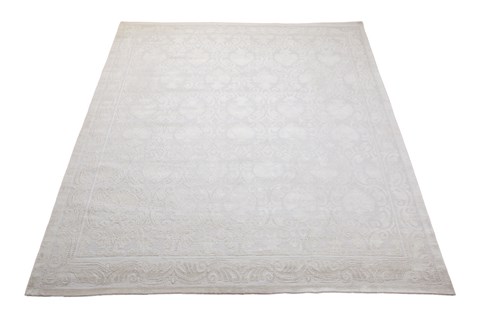 Indo-Nepal Grey Hand Knotted 100 X 140  Area Rug 151-18582 Image 7