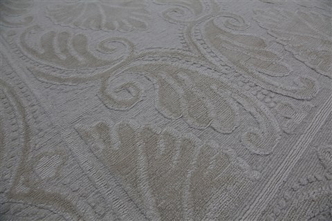 Indo-Nepal Grey Hand Knotted 100 X 140  Area Rug 151-18582 Image 14