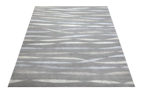 Modern Grey Square Hand Knotted 10 X 10  Area Rug 151-18583 Image 3