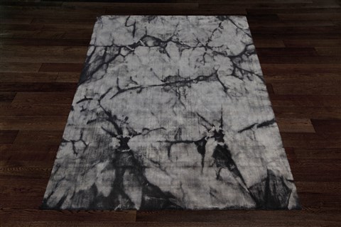 Modern Grey Hand Knotted 60 X 80  Area Rug 151-18598 Image 2