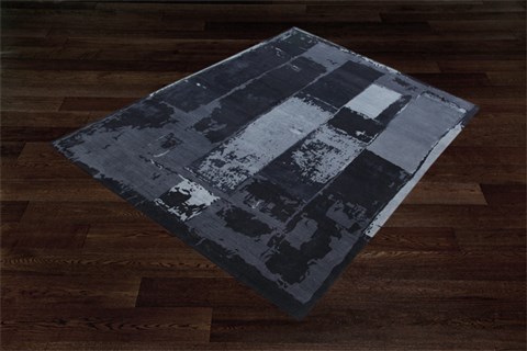 Modern Black Square Hand Knotted 10 X 10  Area Rug 151-18607 Image 1
