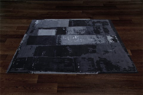 Modern Black Square Hand Knotted 10 X 10  Area Rug 151-18607 Image 5