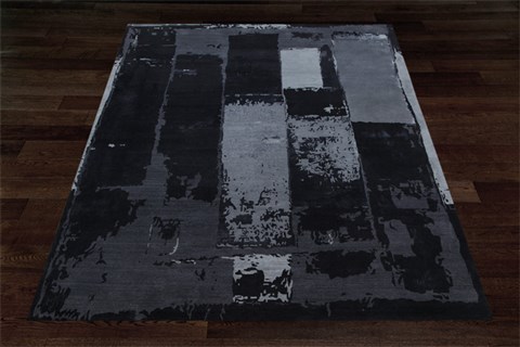 Modern Black Square Hand Knotted 10 X 10  Area Rug 151-18607 Image 10