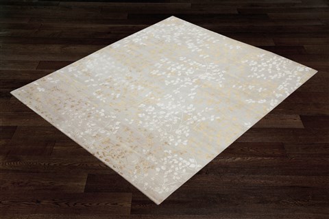 Indo-Nepal Grey Square Hand Knotted 10 X 10  Area Rug 151-18624 Image 1