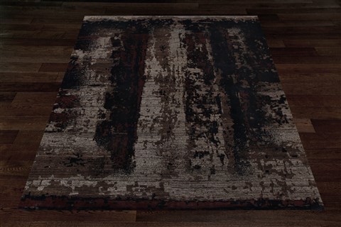 Modern Black Hand Knotted 83 X 105  Area Rug 151-18626 Image 7