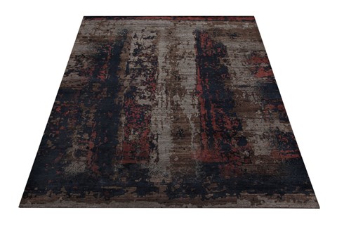 Modern Black Hand Knotted 83 X 105  Area Rug 151-18626 Image 9