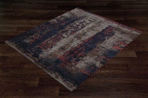 Modern Black Hand Knotted 83 X 105  Area Rug 151-18626 Image 10
