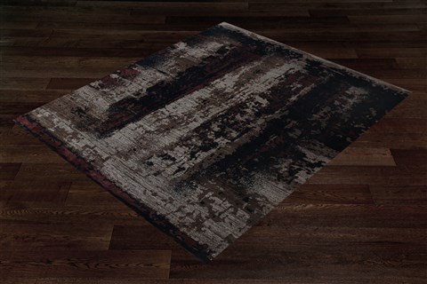 Modern Black Hand Knotted 83 X 105  Area Rug 151-18626 Image 14