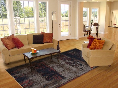 Modern Black Hand Knotted 83 X 105  Area Rug 151-18626 Image 3