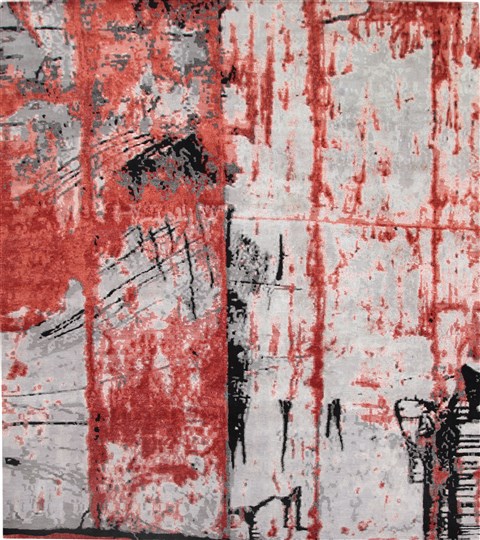 Modern Grey Square Hand Knotted 10 X 10  Area Rug 151-18634 Image 0