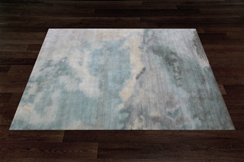Modern Blue Hand Knotted 80 X 100  Area Rug 151-18635 Image 7