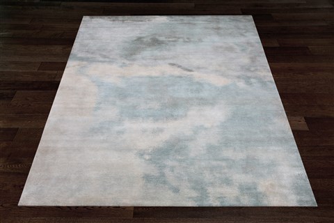 Modern Blue Hand Knotted 80 X 100  Area Rug 151-18635 Image 10