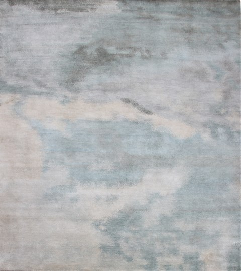 Modern Blue Hand Knotted 80 X 100  Area Rug 151-18635 Image 0