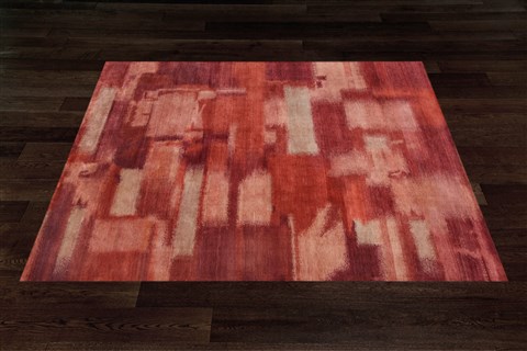 Gabbeh Red Hand Knotted 80 X 100  Area Rug 151-18637 Image 6