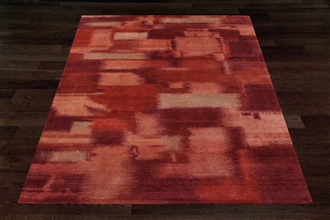 Gabbeh Red Hand Knotted 80 X 100  Area Rug 151-18637 Image 7