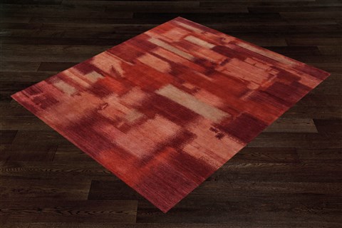 Gabbeh Red Hand Knotted 80 X 100  Area Rug 151-18637 Image 8