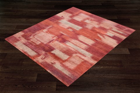 Gabbeh Red Hand Knotted 80 X 100  Area Rug 151-18637 Image 12
