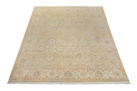 Chobi Beige Square Hand Knotted 10 X 10  Area Rug 151-18645 Image 4